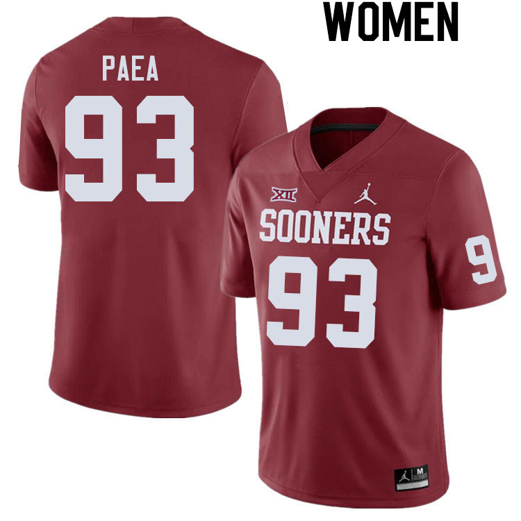 Women #93 Phil Paea Oklahoma Sooners College Football Jerseys Stitched Sale-Crimson